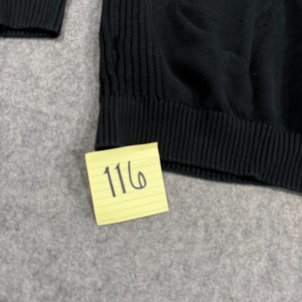 Lacoste Black Cotton Knit 1/4 Quarter Zip Pullover Sweater Men's Size 9 4XL - Picture 6 of 6